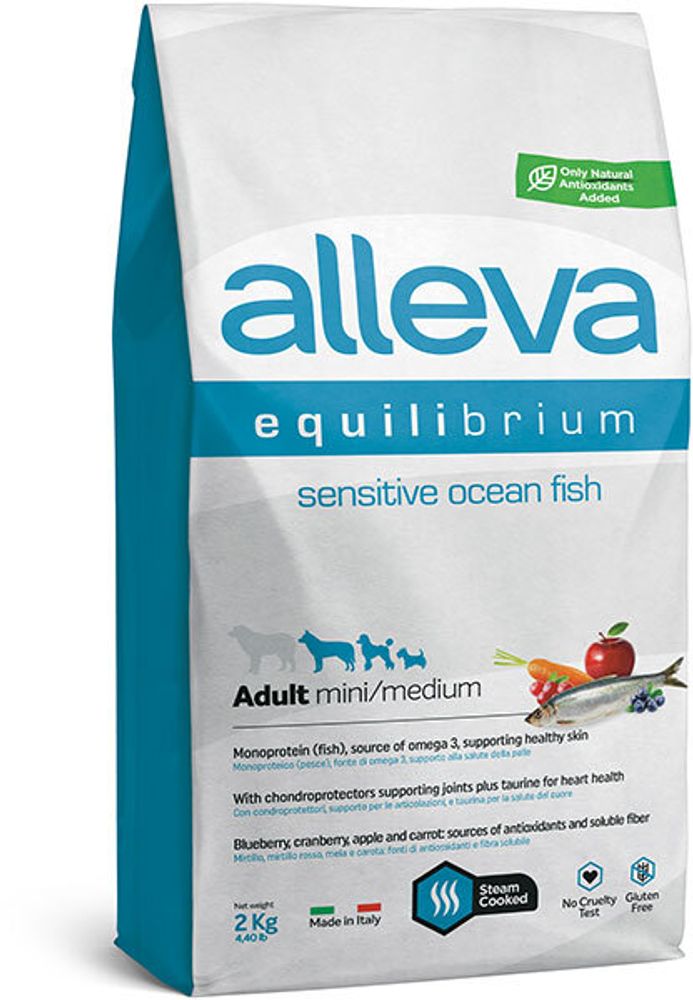 Alleva Equilibrium Sensitive Ocean Fish Mini/Medium, сухой (2 кг)