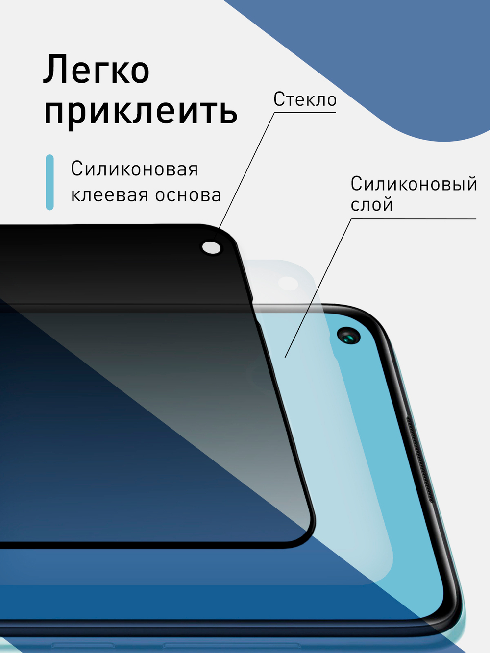 Набор стекол антишпион ROSCO для Xiaomi Redmi Note 9 оптом (арт. XM-RN9-FSP-GLASS-SPY-SET2)