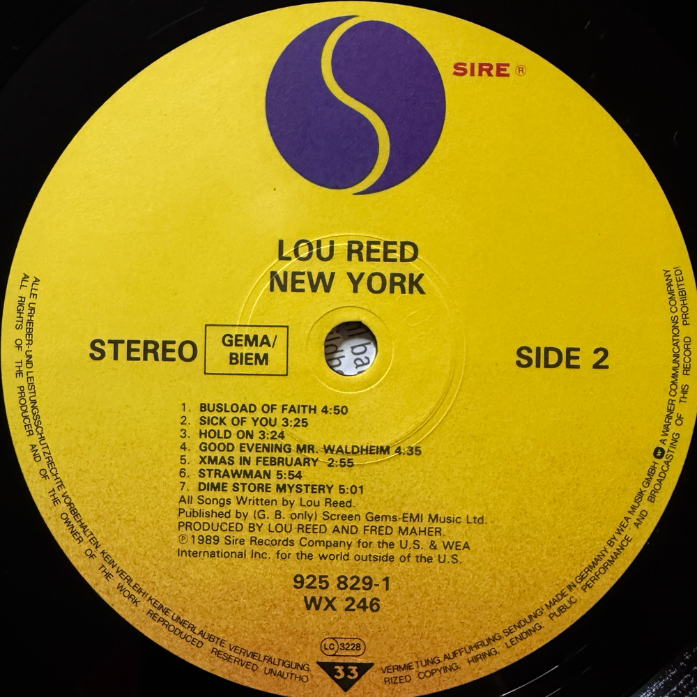 Lou Reed - New York (Германия 1989г.)