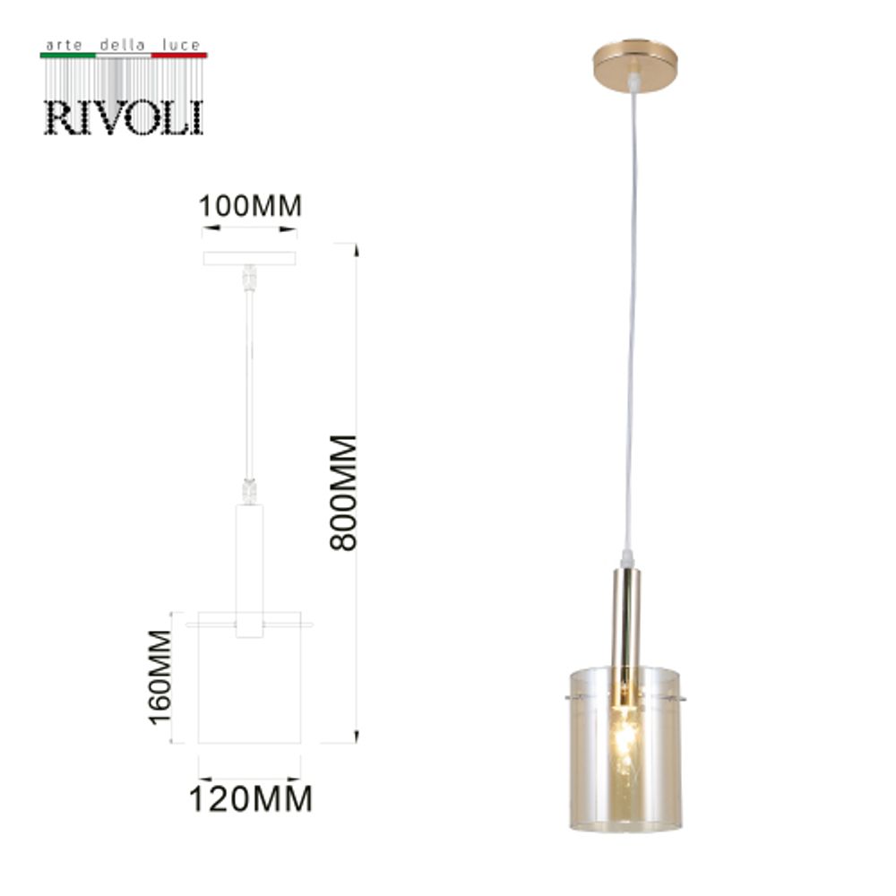 Светильник подвесной (подвес) Rivoli Mandy 9320-201 1 х Е14 40 Вт модерн | Rivoli