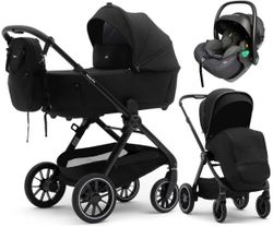 Коляска Agex Prima Pro 3 в 1 с автокреслом i-Safe Black APP626 Black (Черный)