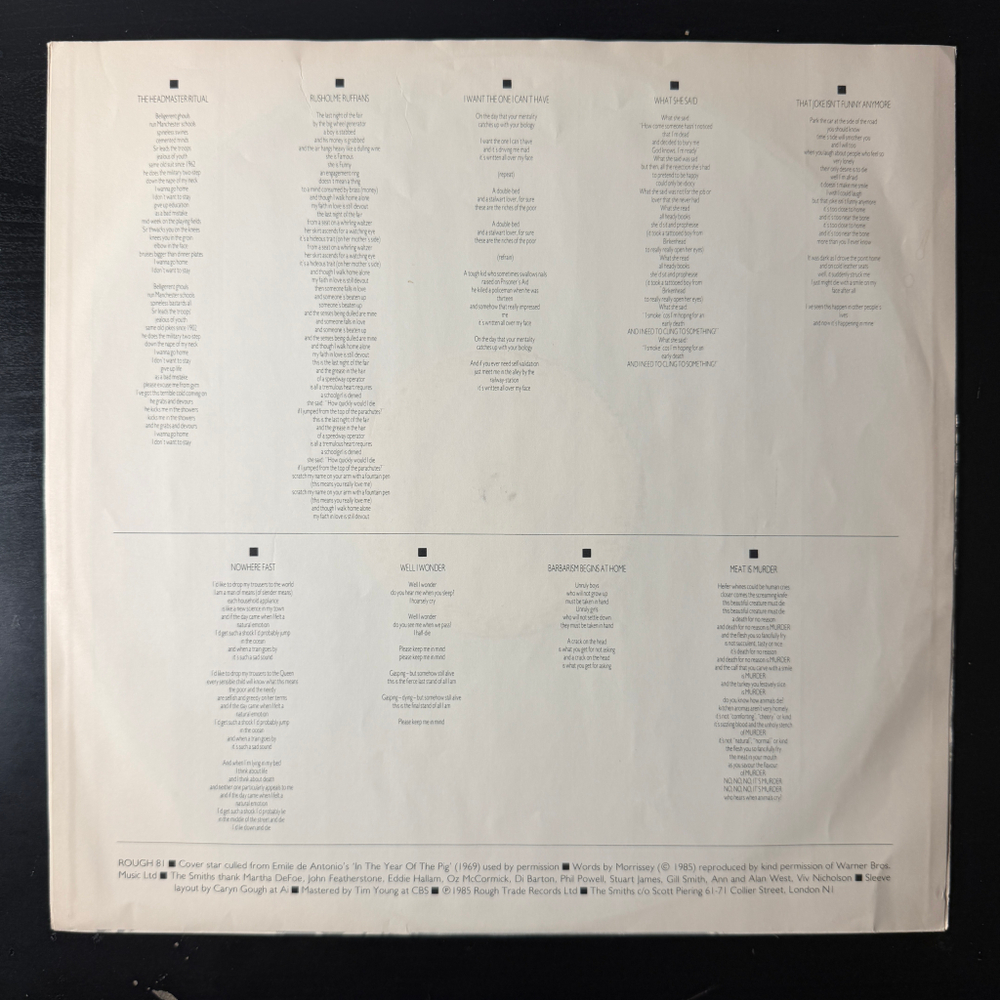 The Smiths - Meat Is Murder (Швеция 1985г.)