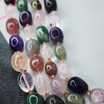 Микс кварцев, крупная галтовка, 12-15 мм, камни овалы, цена за нить 12.5 - 13 см (1/3 нити)