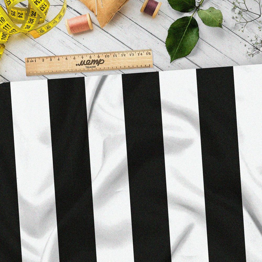Ткань кулирная гладь черные полоски