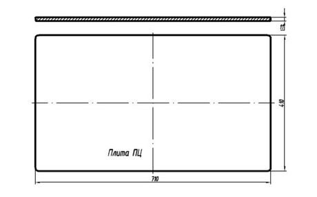Плита печная цельная ПЦ (710*410 мм)