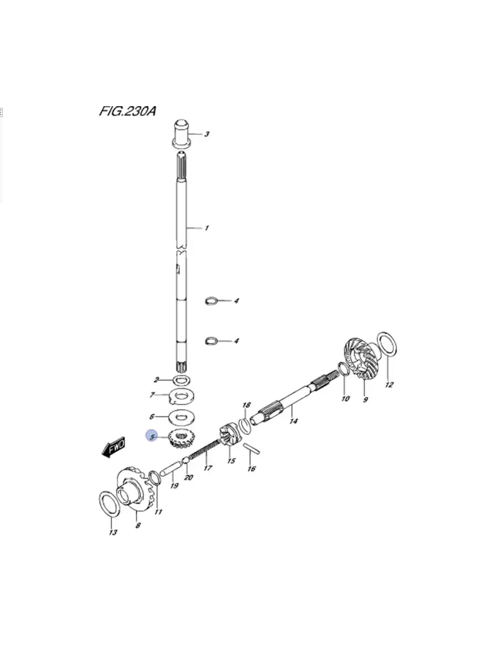 Шестерня редуктора для лодочных моторов (пиньон)
