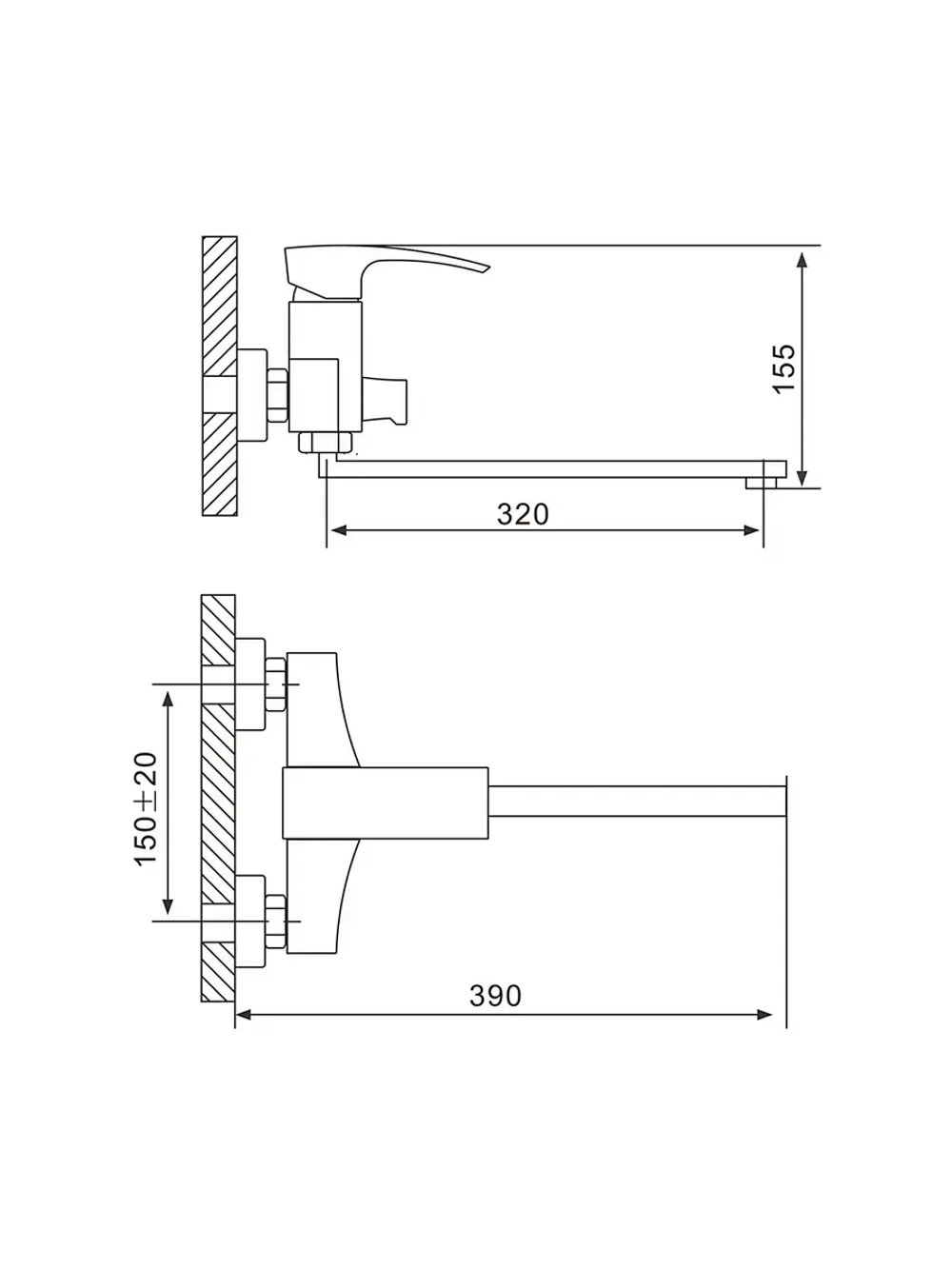 Смеситель для ванны Gappo G2207-7