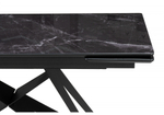 Стол стеклянный Woodville Блэкберн 140(200)х80 черный мрамор, черный