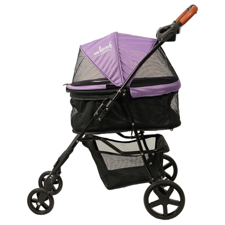 Коляска прогулочная Mr.Kranch для собак и кошек максимальная нагрузка 15 кг фиолетовая