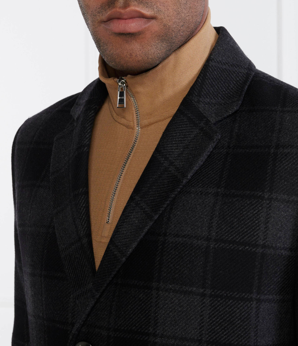 Хлопковое пальто h-hyde-c-224 BOSS BLACK - черный(50502270)