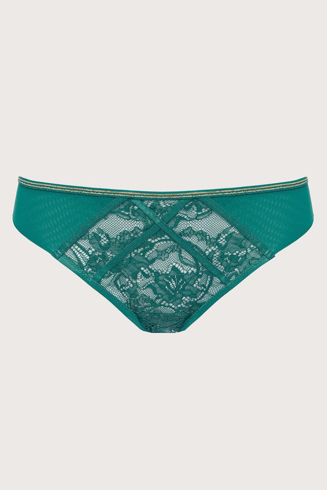 Трусы-бразилиана с цветочным кружевом Chiara Gold