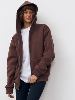 Худи зип с начесом (коричневый)