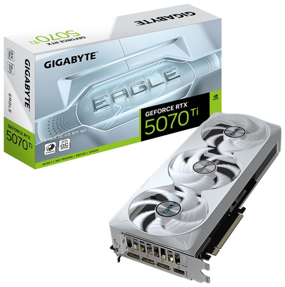 Видеокарта GIGABYTE GeForce RTX 5070 Ti EAGLE OC ICE SFF 16 Гб