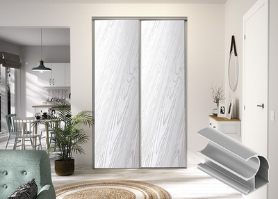 Дверь-купе 2850*600(700,800,900) мм, хром матовый, Белый премиум St38 EGGER