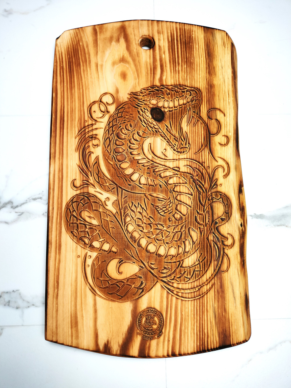 Доска разделочная из массива кедра с гравировкой
