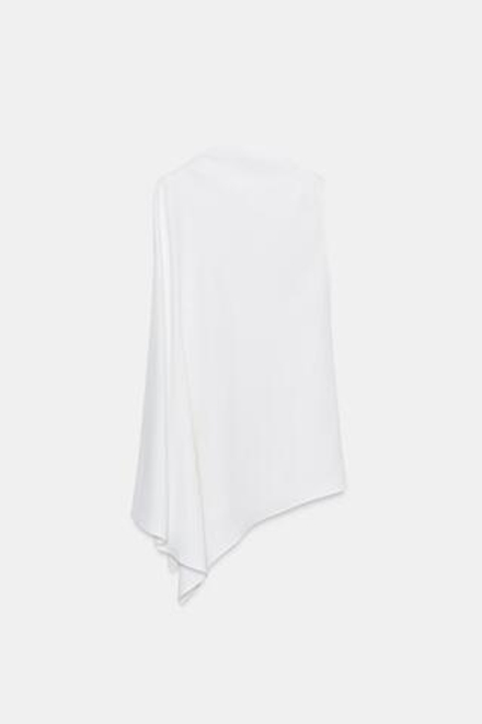 ZARA ТОП-НАКИДКА АСИММЕТРИЧНОГО КРОЯ — ZW COLLECTION, ЭКРЮ