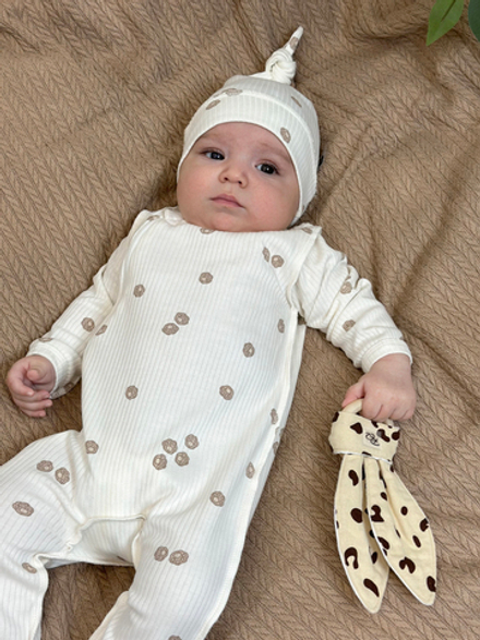 Комбинезон швы наружу на молнии Лапки Рубчик Экрю RinaAmari