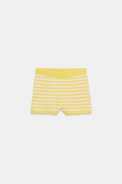 ZARA ТРИКОТАЖНЫЕ ШОРТЫ В ПОЛОСКУ, С ПРИНТОМ