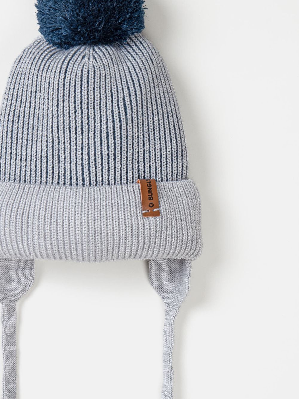 Шапка из смесовой шерсти "Деним" на завязках