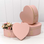 Коробка 27х27х12 см Набор 3 шт "Сердце" For You (Розовый)