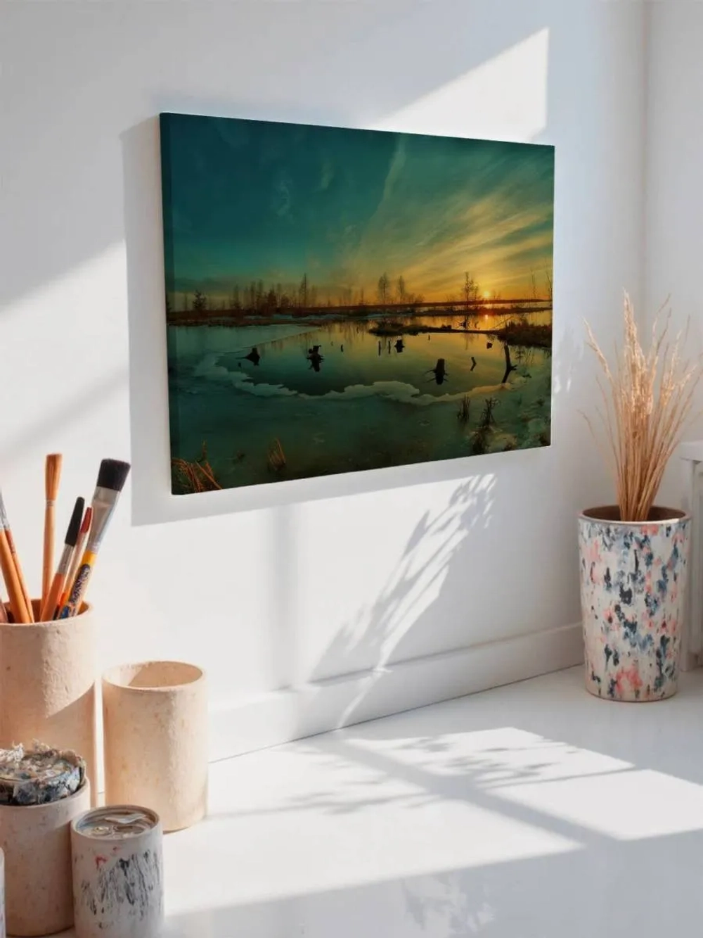 Картина на стену 40 X 50 Зимнее озеро