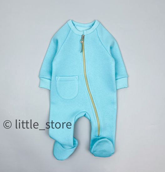 Комбинезон из футера с начесом "Simple" Ментол, без капюшона