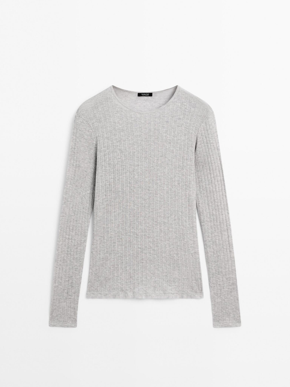 Massimo Dutti Футболка с ажурными деталями, серый