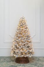 Заснеженная елка с гирляндой «Алтайская» теплый свет (Литая) 270 см / 2,7 м