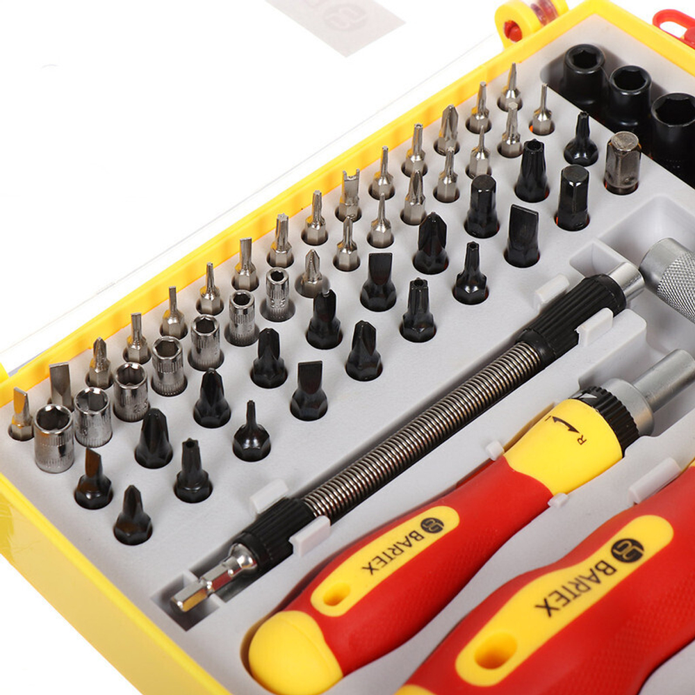 Набор отверток реверсивная с битами, 61 пр, Bartex, 13363, шт