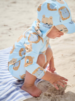 Костюм плавательный слитный и кепка в комплекте для мальчика Next E22-291, Голубой