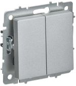 BRITE Выключатель 2-клавишный перекрестный 10А ВС10-2-3-БрА алюминий IEK