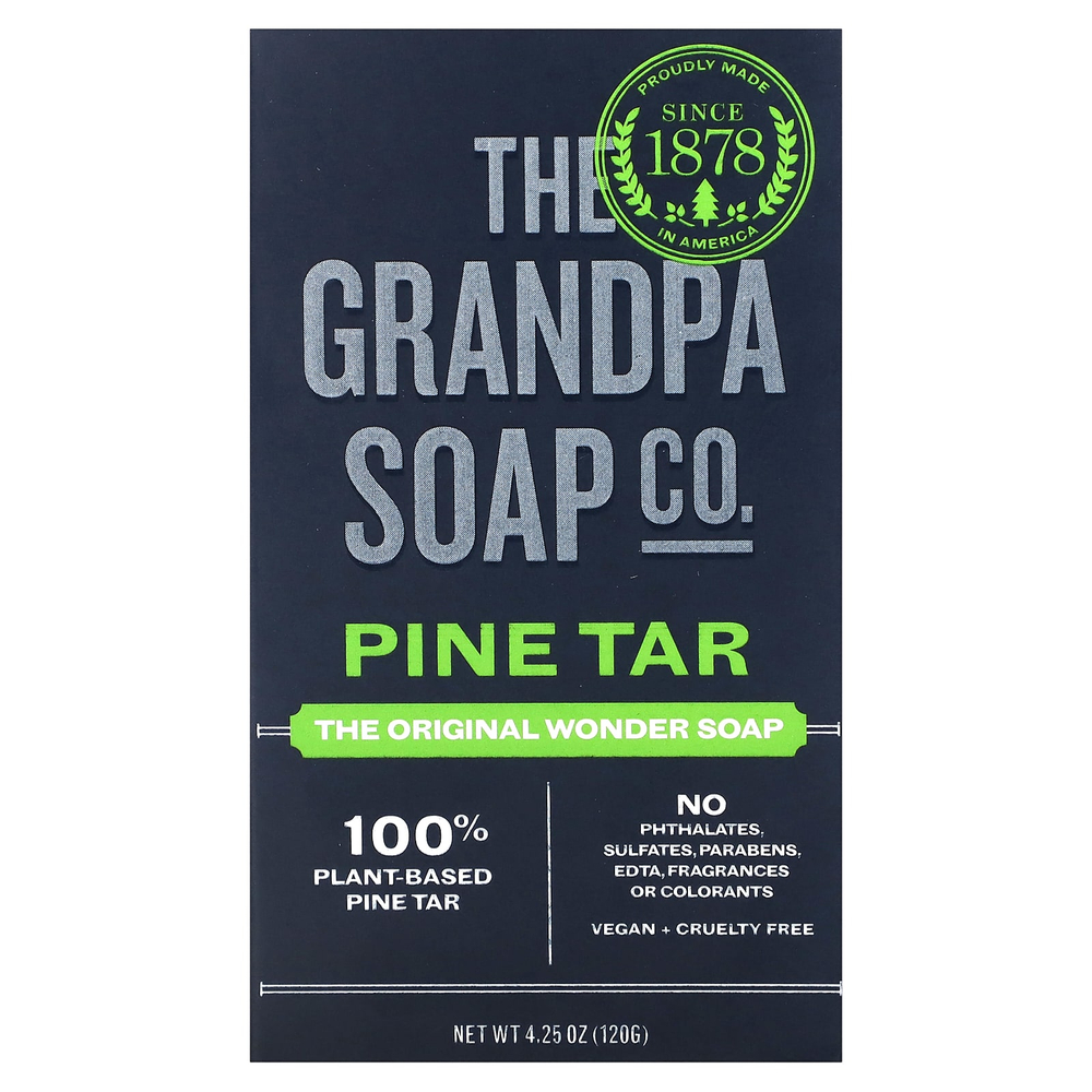 The Grandpa Soap Co., Мыло для лица и тела, сосновый деготь, 120 г (4,25 унции)