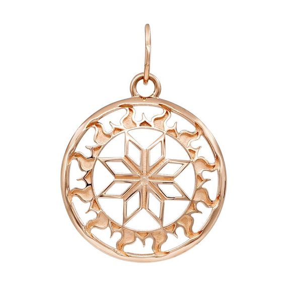 Подвеска Алатырь малый - кулон из золота 585 односторонний, вид спереди