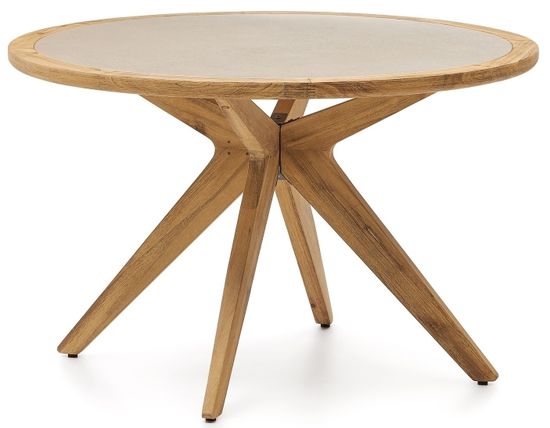 Julieta Уличный стол из полицемента и массива акации Ø 120 см