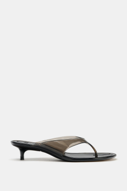 ZARA БОСОНОЖКИ KITTEN JELLY, ЧЕРНЫЙ