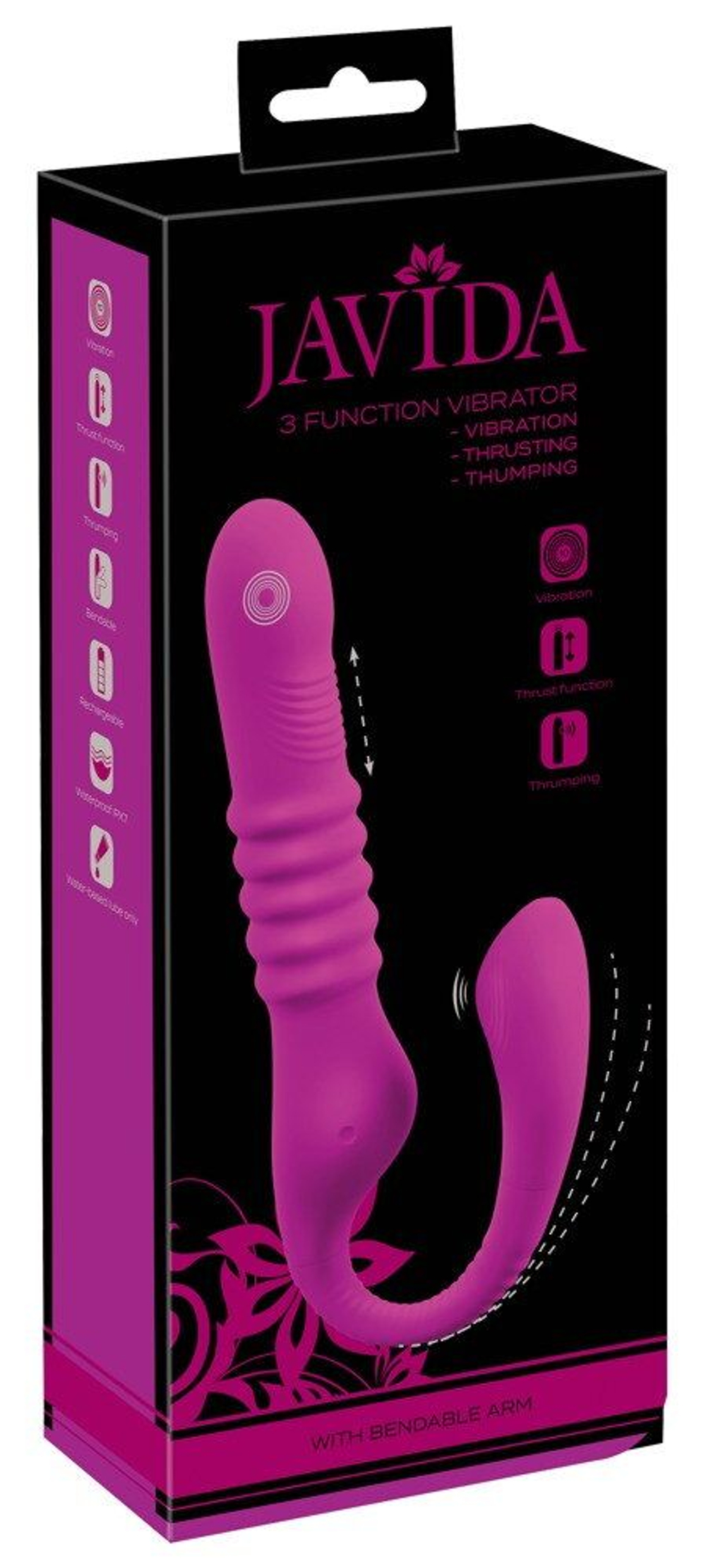 Лиловый вибратор 3 Function Vibrator с функцией фрикций и постукиванием (Цвет: лиловый)