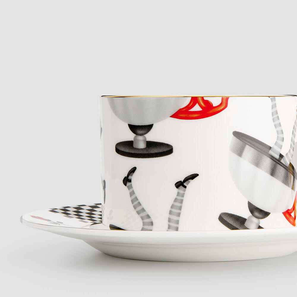 Чайная пара Farforite «Алиса / В стране чудес» 250 мл в подарочной коробке