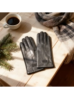 зимние перчатки из эко-кожи с тёплой подкладкой стильные