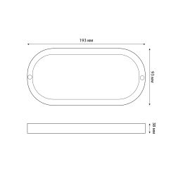 ULW-Q226 18W-6500К IP65 WHITE Светильник светодиодный влагозащищенный. Овал. Дневной свет 6500K. 193x93 мм. Корпус белый. ТМ Volpe