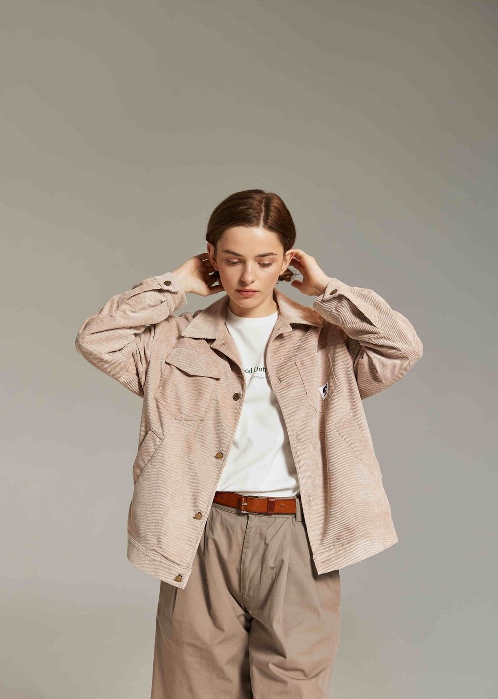 Куртка Called a Garment Corduroy work Светло-бежевая