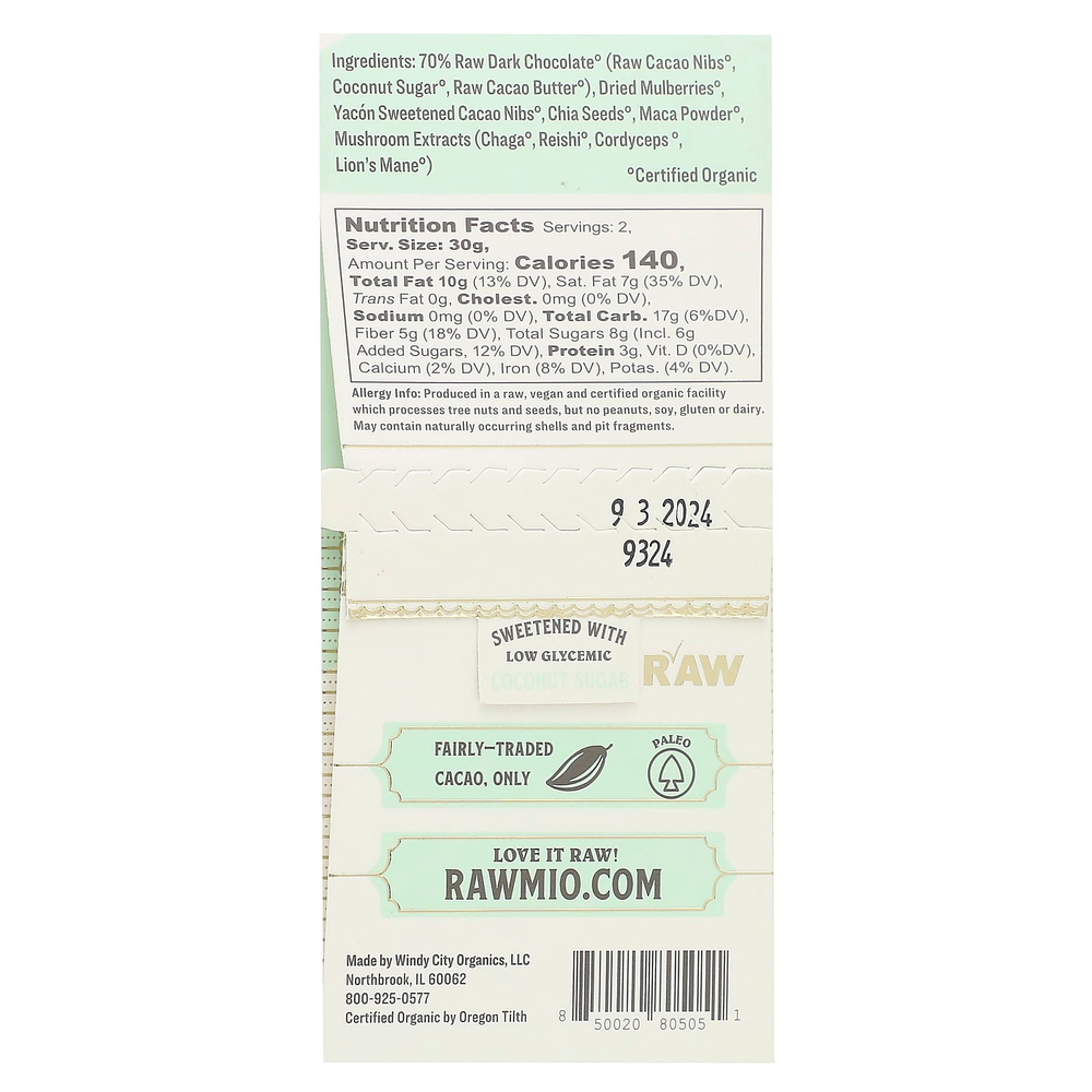 Rawmio, Active Superfood, 70% перуанского какао, 60 г (2,12 унции)