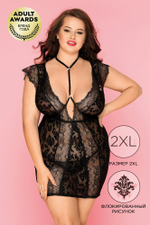 Комбинация и стринги Candy Girl Sasha черные 2XL