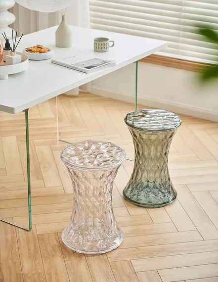 Столик-табурет Rock прозрачный серый