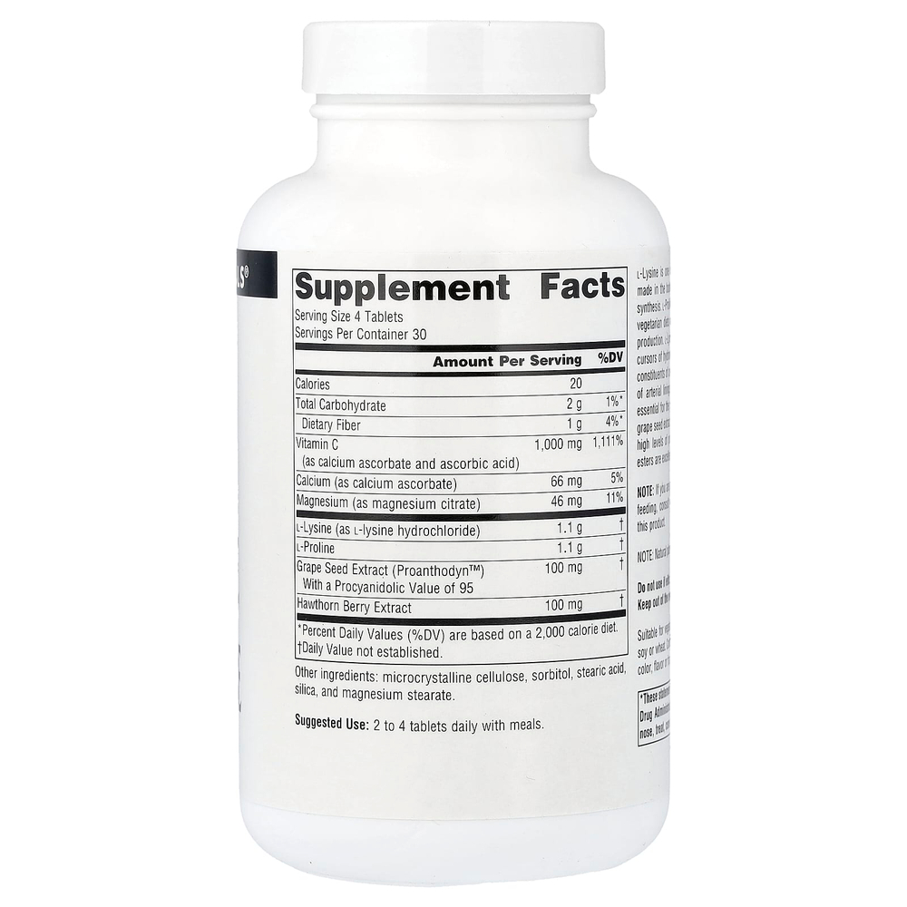 Source Naturals, пролин и лизин, 120 таблеток