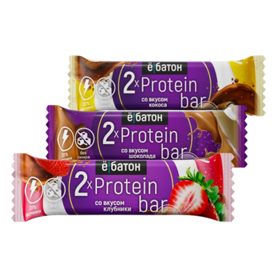 Ёбатон «Protein bar» 2 x Protein 50g (25g x 2) , Протеиновый батончик