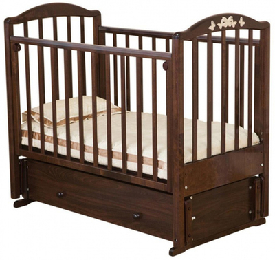 Детская кроватка Красная Звезда Регина С-580 (маятник продольный) 120x60 см шоколад