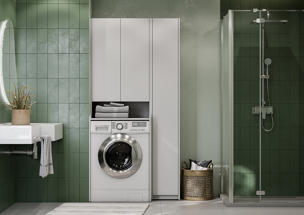 Шкаф для стиральной машины AQUATON ЛОНДРИ 60 белый глянец (1A260503LH010)