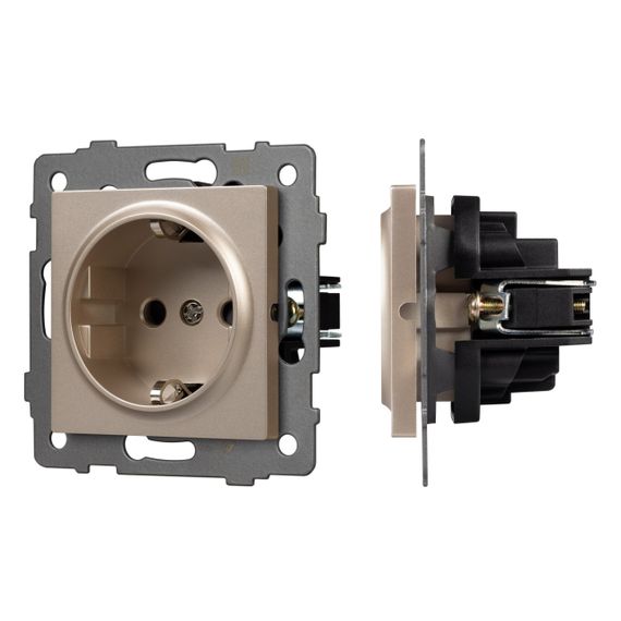 Механизм электрической розетки SCT-MEU1-PL-GD-V (250V, 16A) Arlight 049817