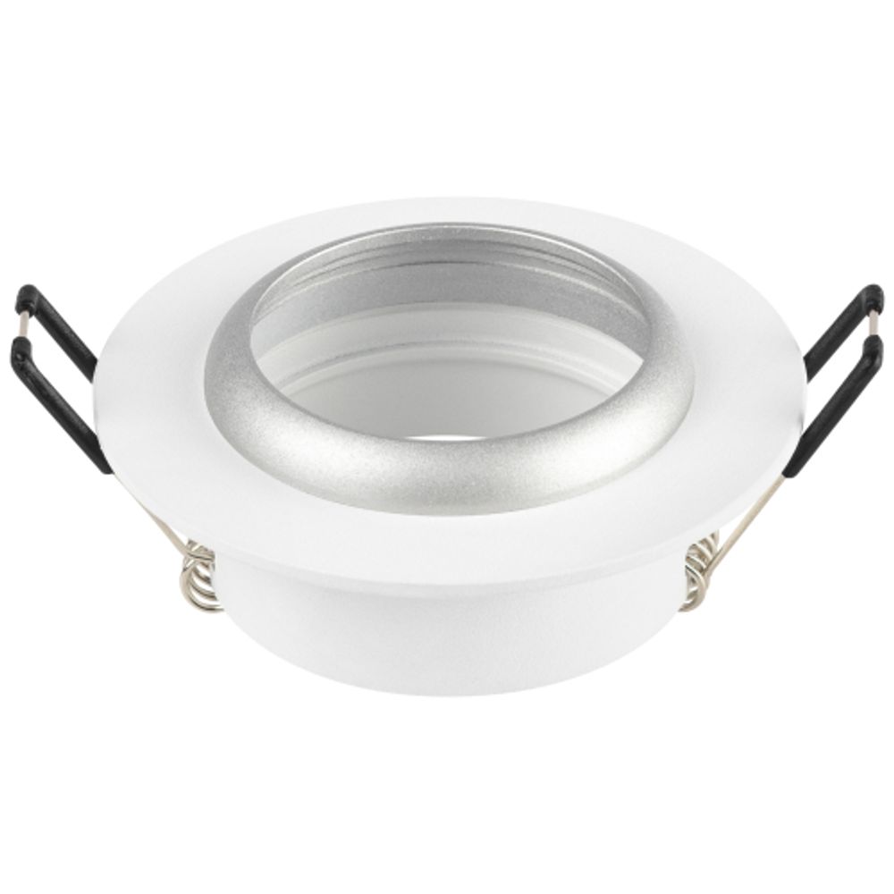 Светильник встраиваемый алюминиевый ЭРА KL109 WH/SL под лампу MR16 GU5.3 белый/серебро матовый