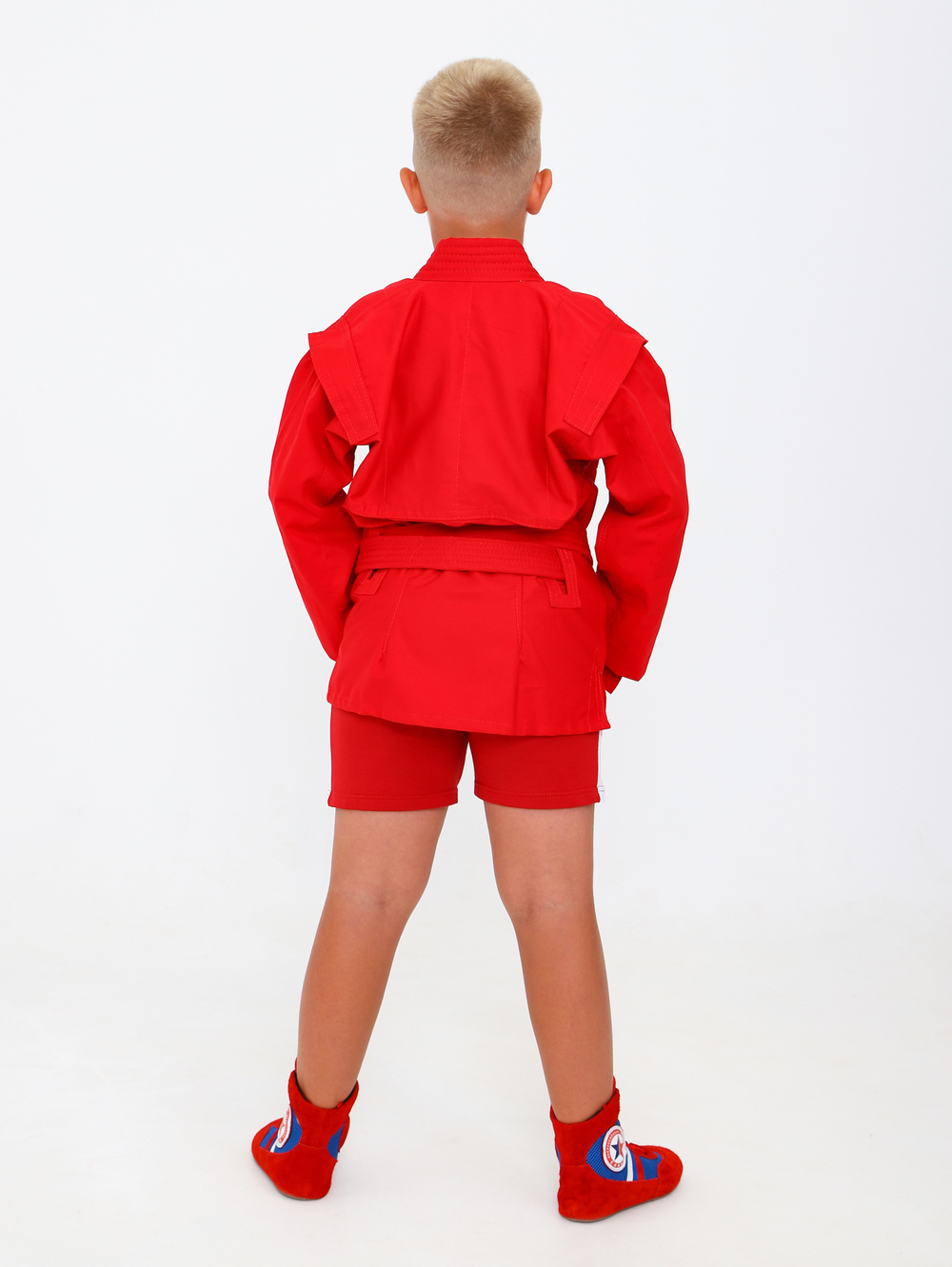 Куртка для САМБО с поясом облегченная плотность 280г/м2 100% хл. с подкладкой красная